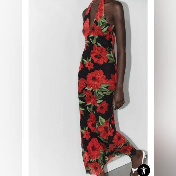 Zara Floral Print Tulle Scarf Dress - Picture 12 of 13